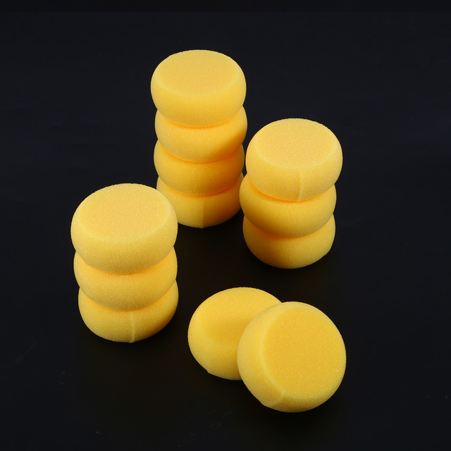 12pcs Yellow Round Cake Sponge Round Synthetic Watercolor Artist Sponges  For Painting Crafts Pottery Round Cake